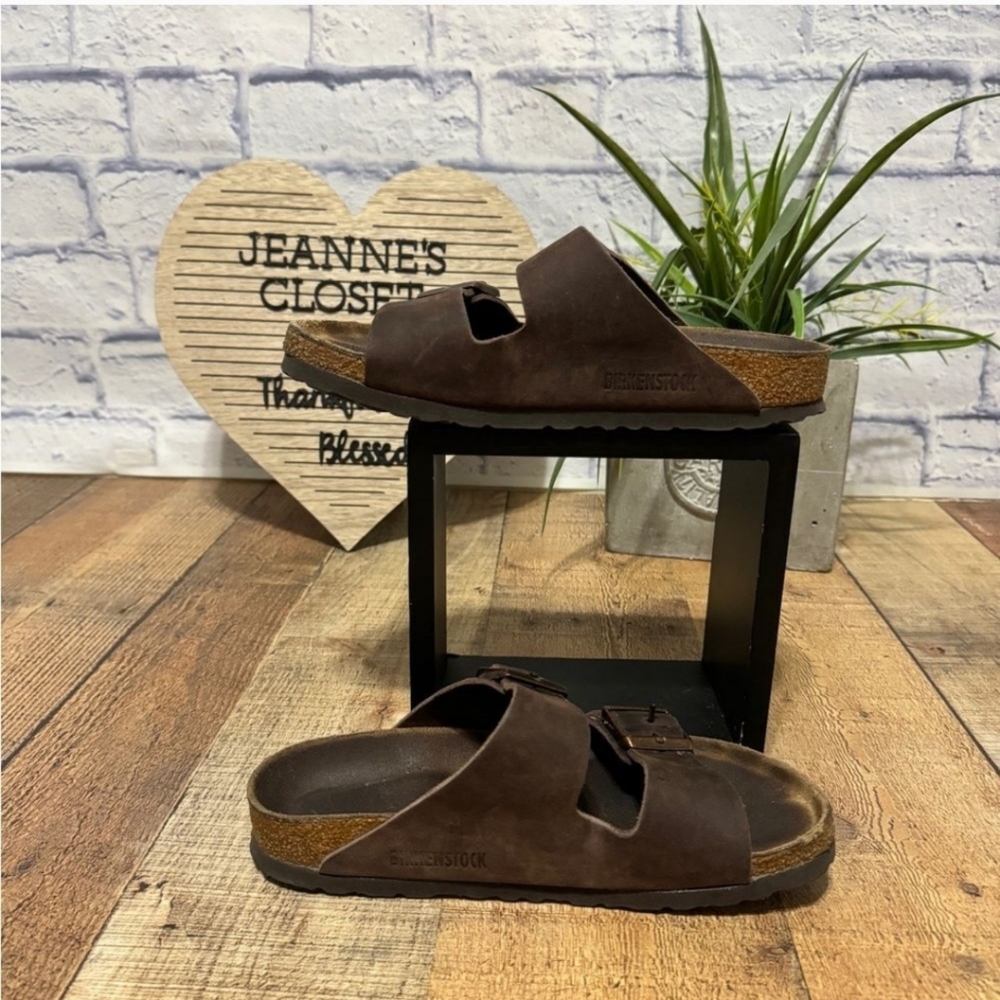 Birkenstock Arizona sandals brown leather 37 NARROW - Picture 2 of 5